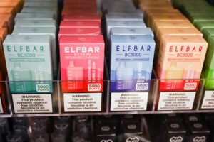 Flavored disposable vape cartridges.